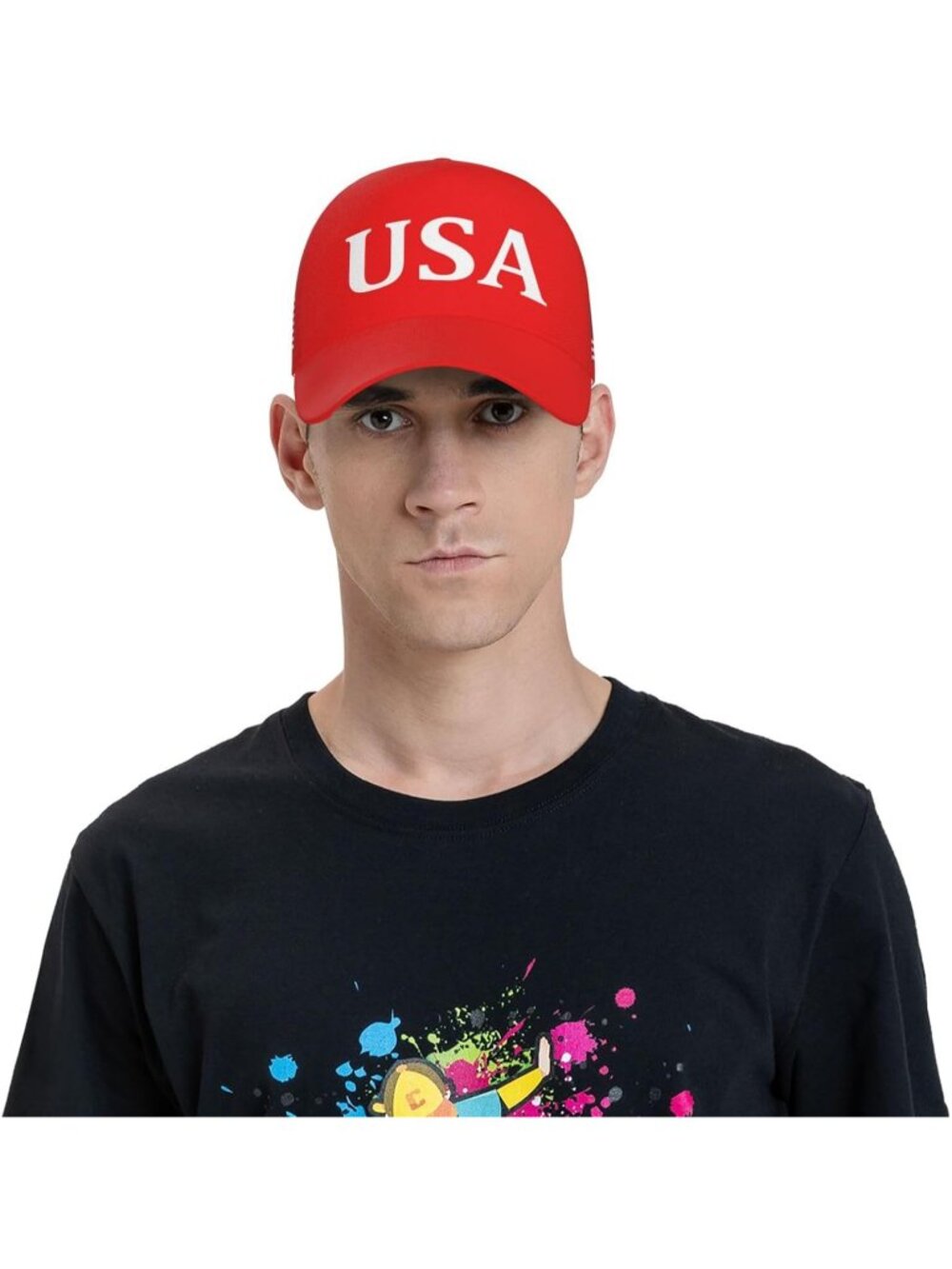 Unisex Halloween USA Red Hat Adjustable Sportswear Distressed Baseball Cap - Picture 6 of 7